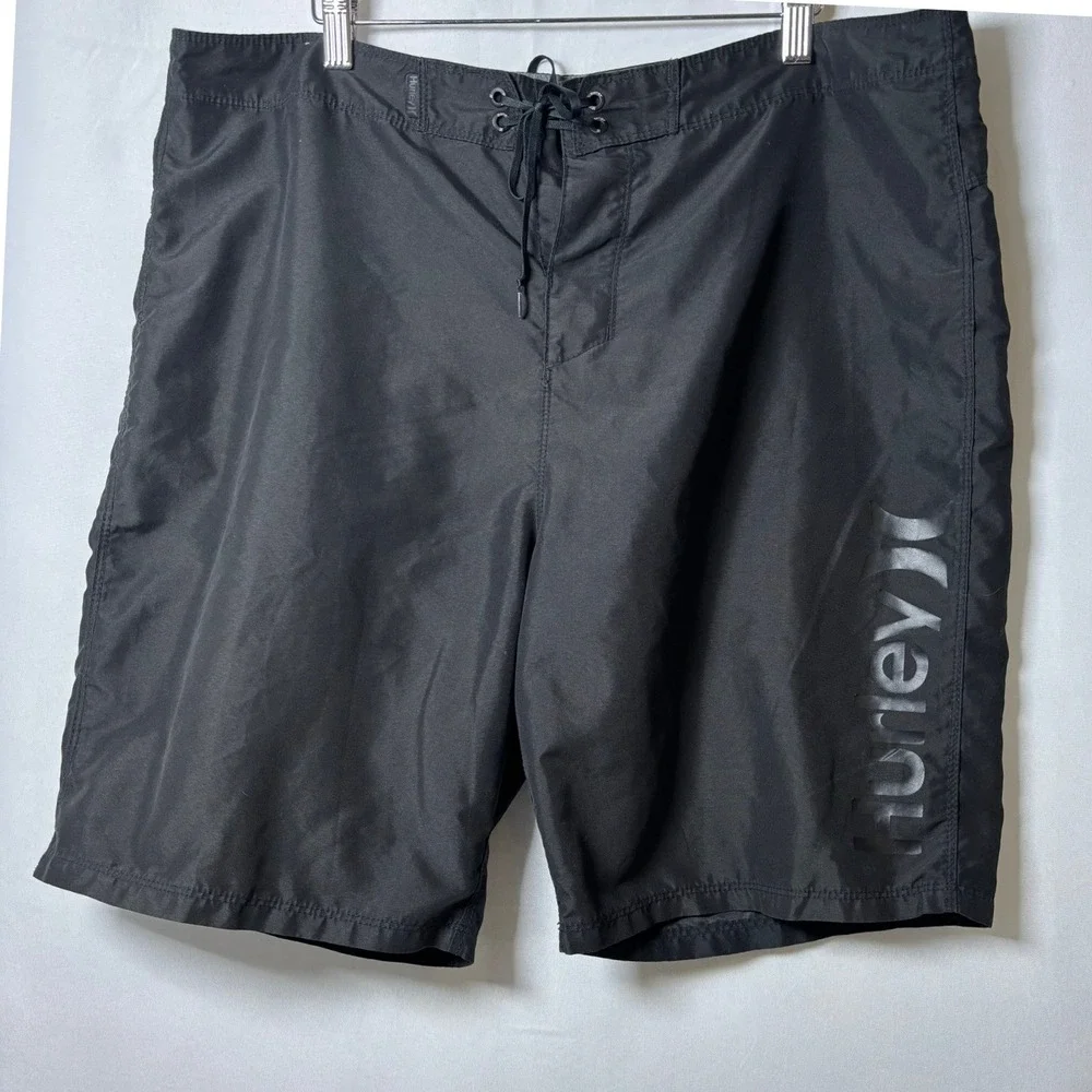 Hurley Board Shorts Mens 36 Black Surf Swim Casual Classic